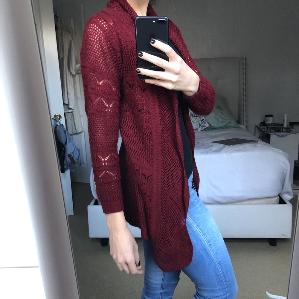 Brandy Melville maroon cardigan